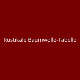 Rustikale Baumwolle-Tabelle